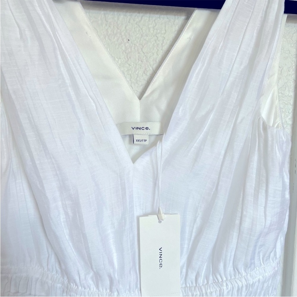Vince Pleated Double V-Neck Dress - Picture 7 of 10